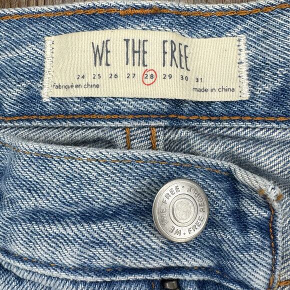 We the Free size 28 Free People Harvest Bell denim skirt distressed front split - Picture 6 of 7